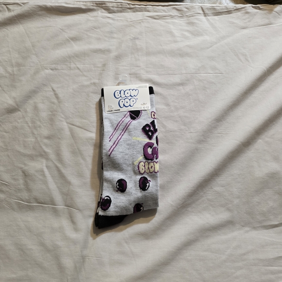 Accessories - Novelty Charm Blow pop Colors Gray and Purple. Socks Size 6-12